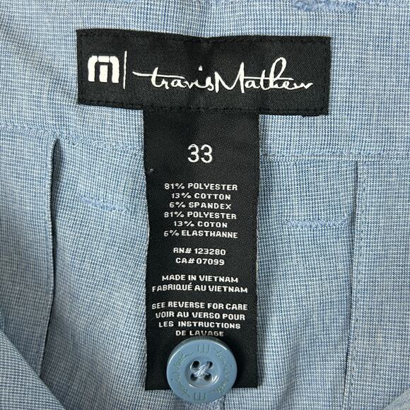 Travis Mathew Beck Shorts Blue 10" Inseam Golf Tennis Chino 1MM208 Men's Size 33 - Picture 5 of 9